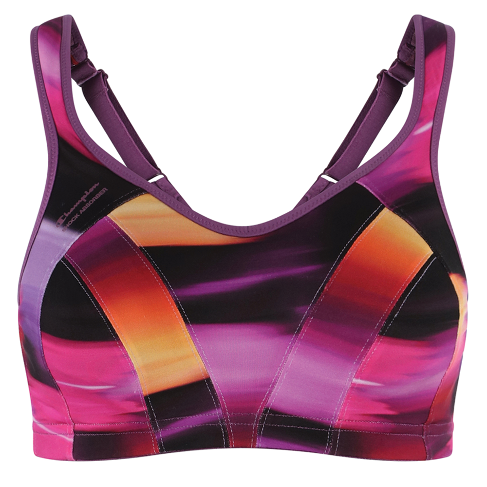 Shock Absorber Women's Purple Multi Sports Support Bra - Rose - 32B - Sports Bra