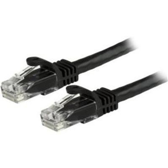 1 ft Black Cat6 Ethernet Patch Cable with Snagless RJ45 Connectors