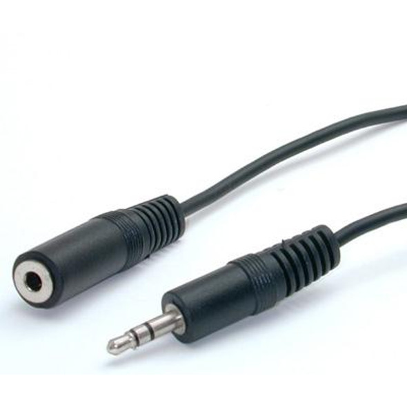 This 6ft Stereo Extension Cable features one 3.5mm Male audio and one 3.5mm Female audio connectors allowing you to extend a computer audio connection by up to 6ft.
