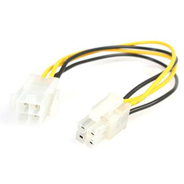 This 4 Pin P4 CPU Power Extension Cable extends the reach of your ATX12V power supply CPU power connector by 8in making it easier to make the necessary power connection without having to "stretch" the CPU power connector from the power supply. n