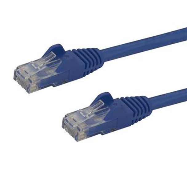 6in Blue Cat6 Ethernet Patch Cable with Snagless RJ45 Connectors