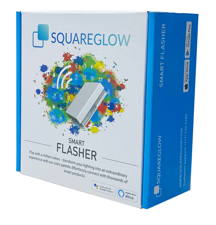 SquareGlow Smart Flasher - WiFi-Enabled Visual Alert System