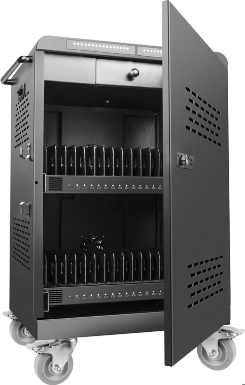 Shintaro 32-Port USB-C 2000W Charging Trolley close