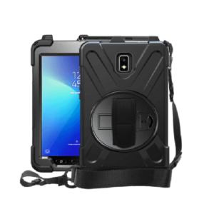Rugged case with hand and shoulder strap