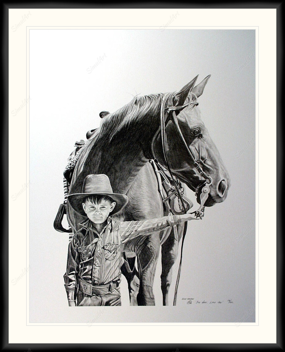 Big Horse, Little Man 1078519 - Moulding MS7300K   3/4" Black Cube Mat Essentials White Core Polar White Mat 2 Essentials White Core Polar White Regular Glass Glass Manila Board (Max 32x40) Back 
