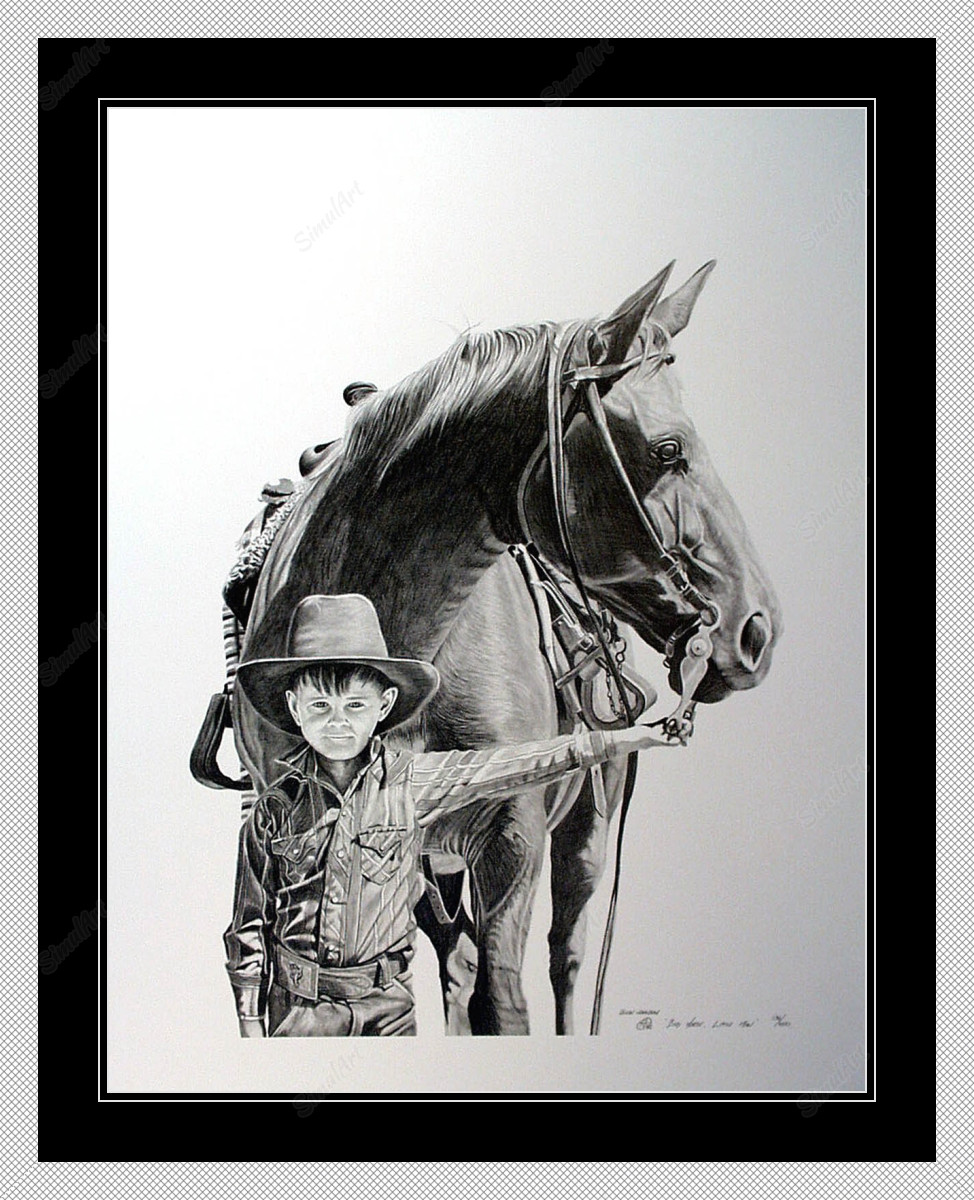 Big Horse, Little Man 1079906 - Moulding  Mat Rag CR1577  Raven Black Mat 2 Rag CR1577  Raven Black Regular Glass Glass Manila Board (Max 32x40) Back 