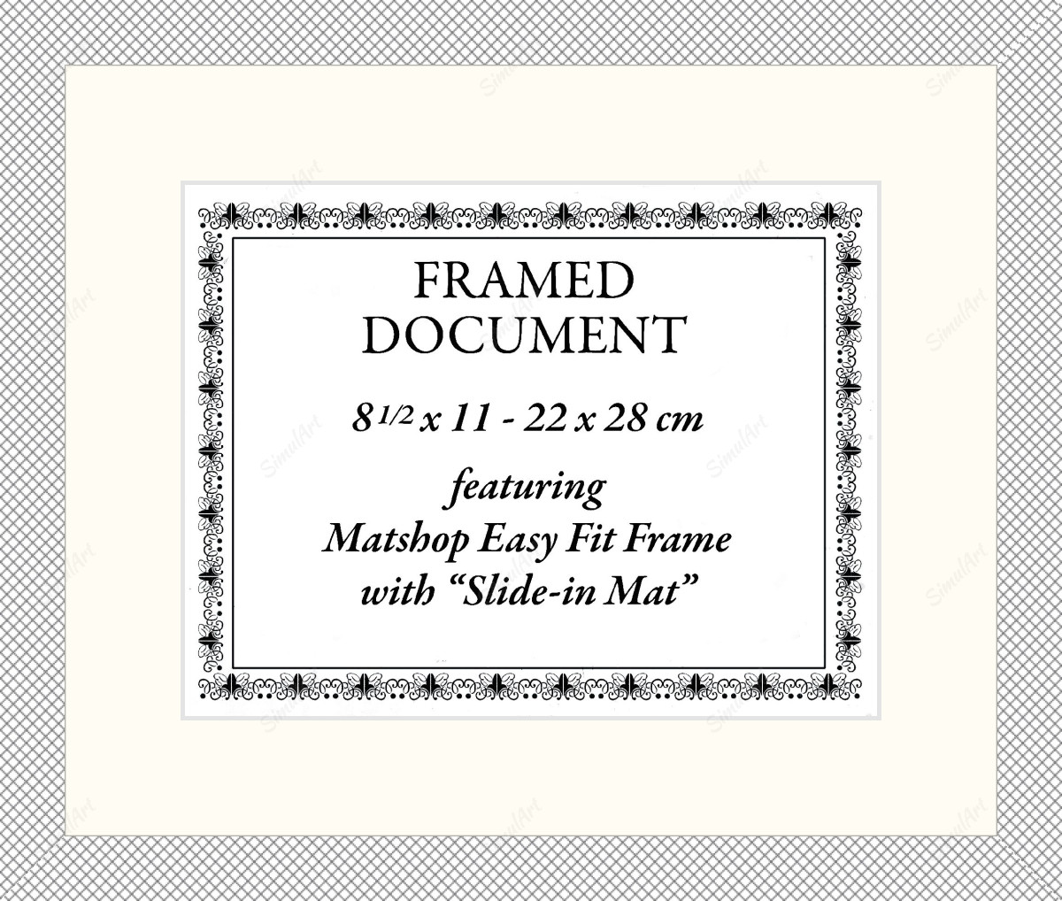 Blank Certificate for fit 1082641 - Moulding  Mat Essentials White Core Polar White Regular Glass Glass Manila Board (Max 32x40) Back 