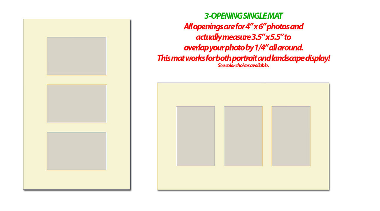 10 x 16 Photo Mat with 3 openings (4x6) (Pack of 10)(Multi-opening - 1016_346)