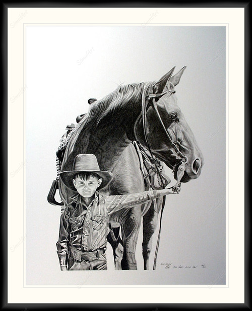 Big Horse, Little Man 1079519 - Moulding MS7300K   3/4" Black Cube Mat Essentials White Core Polar White Mat 2 Essentials White Core Polar White Regular Glass Glass Manila Board (Max 32x40) Back 