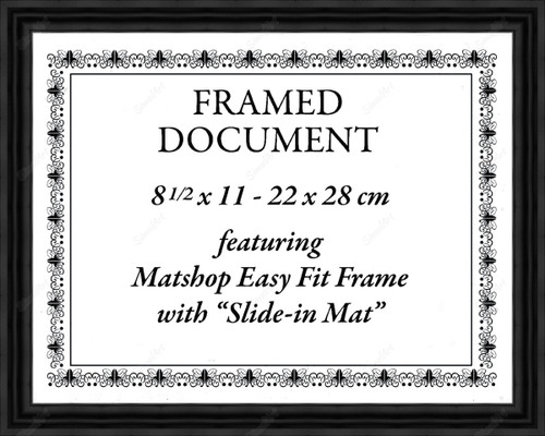 Blank Certificate for fit 1080986 - Moulding 7900  Small Black Step Float Frame 