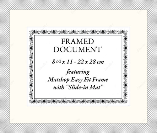 Blank Certificate for fit 1081012 - Moulding  Mat Essentials White Core Polar White Regular Glass Glass Manila Board (Max 32x40) Back 