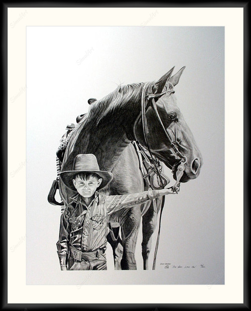 Big Horse, Little Man 1082044 - Moulding MS7300K   3/4" Black Cube Mat Essentials White Core Polar White Regular Glass Glass Manila Board (Max 32x40) Back 