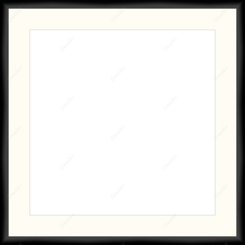 Empty frame for paper item 1082673 - Moulding MS7300K   3/4" Black Cube Mat Essentials White Core Polar White Regular Glass Glass Manila Board (Max 32x40) Back 