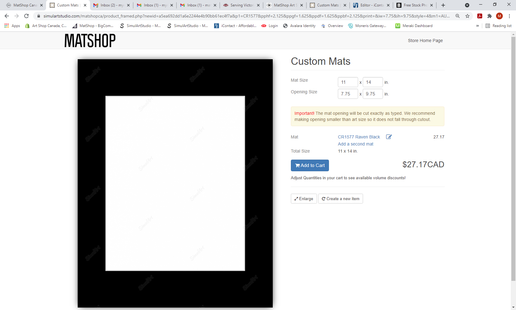 Custom Mat Design Volume Discounts Canada