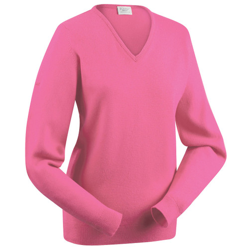 Women's lambswool V-neck jumper manufactured under the Glenbrae brand by Spectrum Yarns
