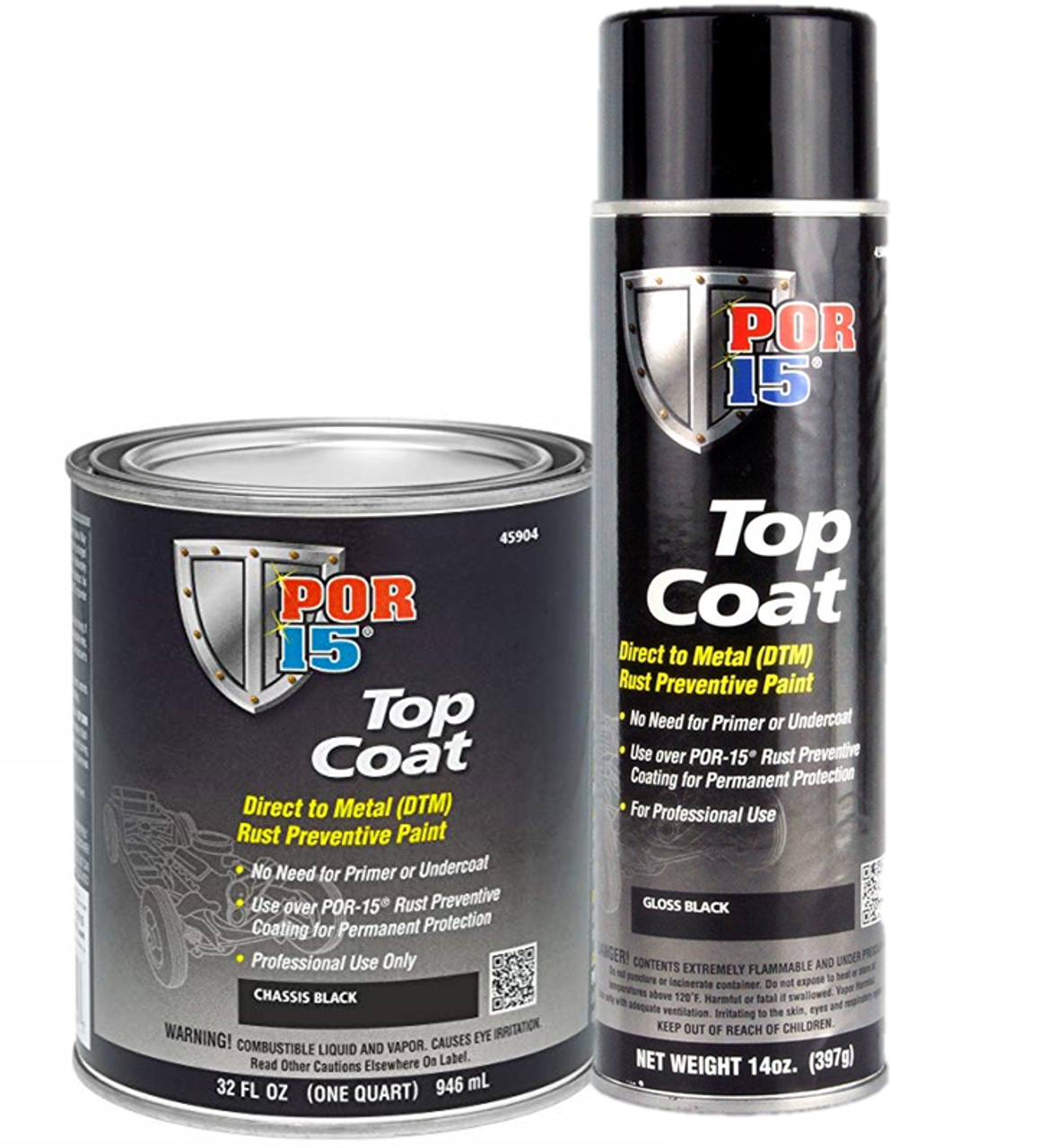 POR-15 45804 - Top Coat Paint Gloss Black Quart