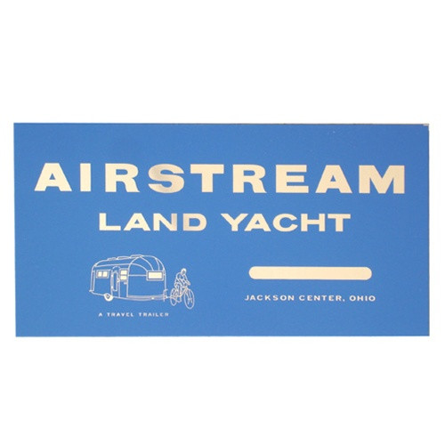 Airstream Borderless SN Plate 47/8" high Land Yacht