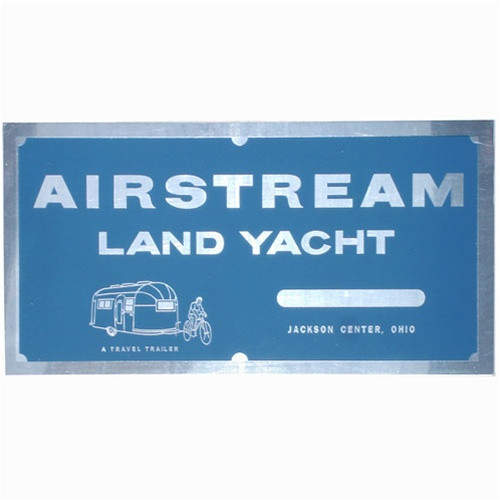 Airstream Bordered SN Plate 4-7/8" high - Land Yacht - Ohio