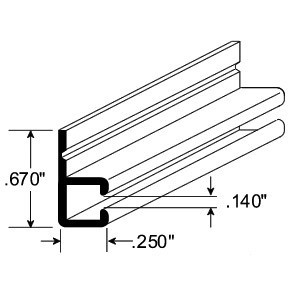 Small Curtain Track - Horizontal - 94" Long