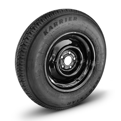 Karrier ST KR03 Trailer Tire Mounted on 14"x5.5" Black 5 on 4.5" Wheel
