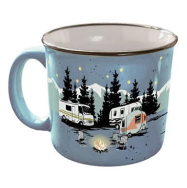 Starry Night Durable Ceramic Vintage Camping Mug