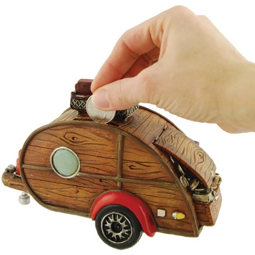 Woody Teardrop Coin Bank