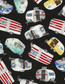 Black Vintage Campers Quilt Weight Fabric - Low Stock!