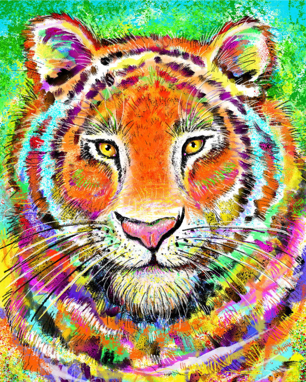 Tiger Line Art Beach Towel by Maryna Lohvynenko - Pixels