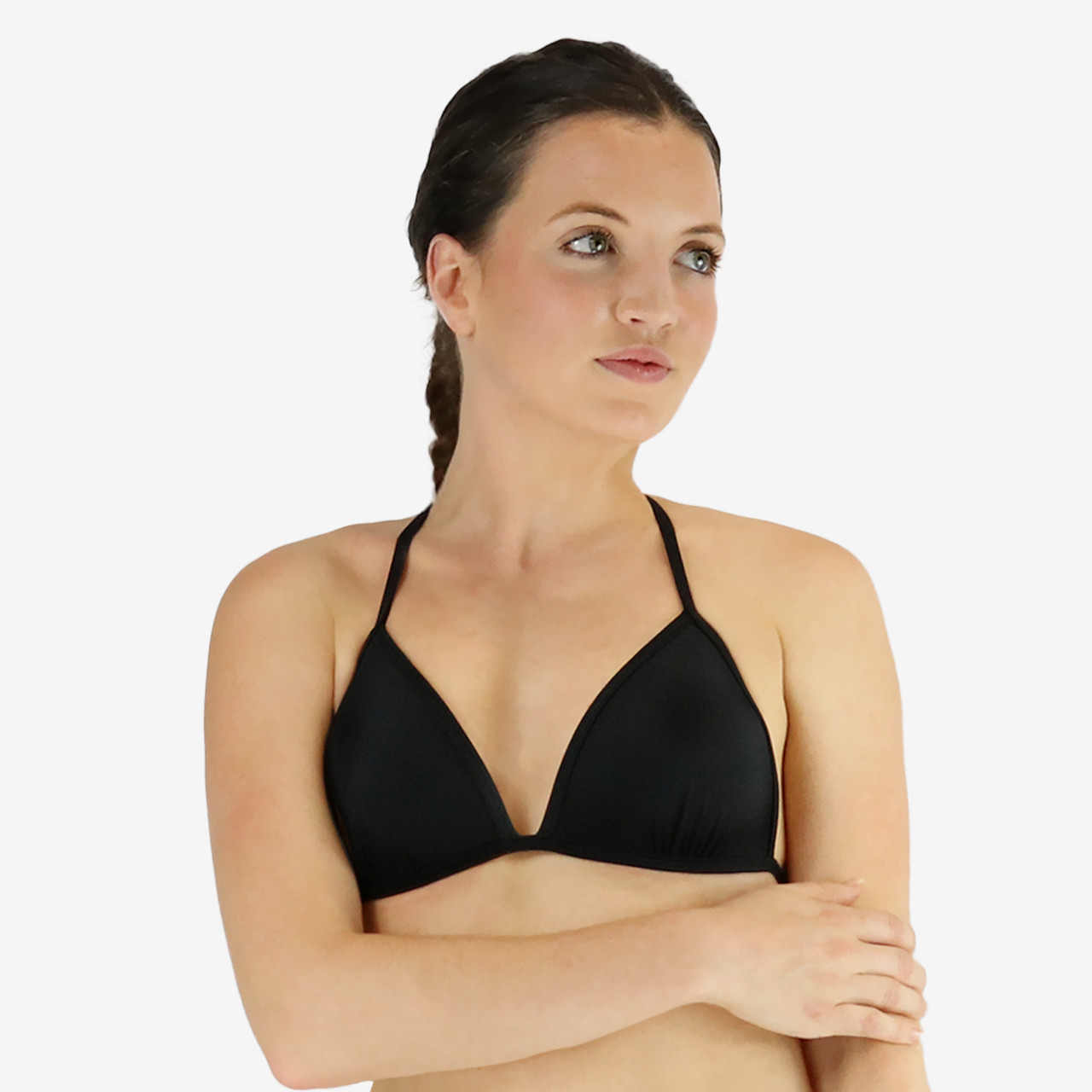Black push-up triangle bikini top