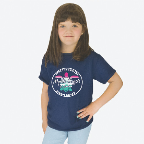 Girl's Navy Turtle Tee