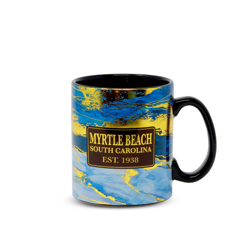 Blue and Gold marble Mug 