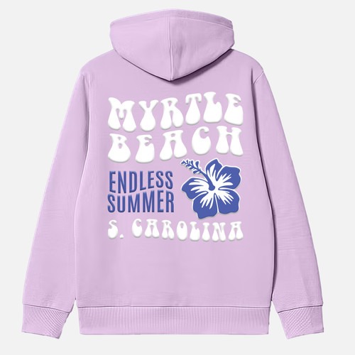 Puff Hibiscus Lavender Hoodie