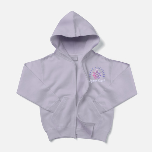 Kids Puff Turtle Ice Purple Zipper Hoodie