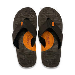 Men's Black wavy sole flip flops