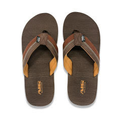 Men's Brown W/Stitch  flip flops