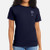 Women's Navy Blue 'brush palm' tee