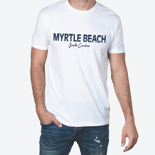 White Myrtle Beach Logo Tee - Eagles Beachwear