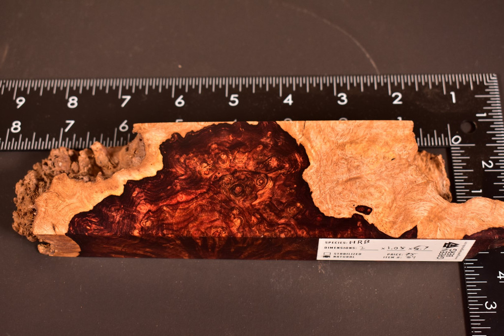 BEST Honduras Rosewood Burl 74 (2 x 1.05 x 6.7)