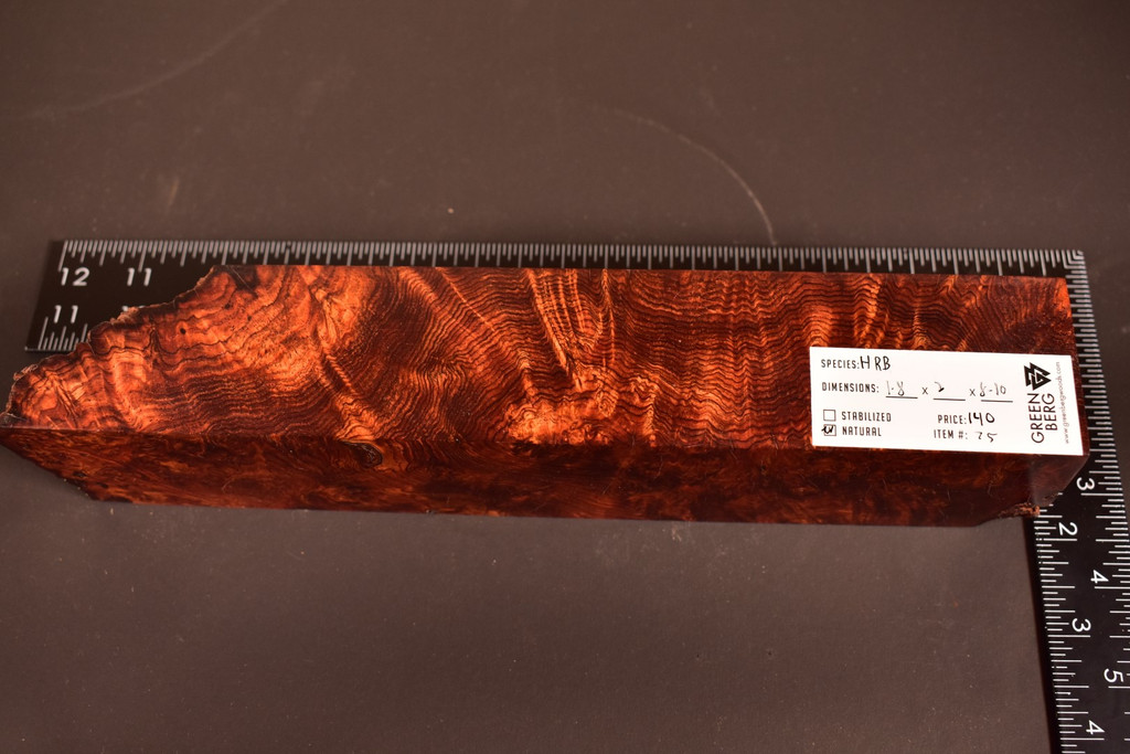 Honduras Rosewood Burl 75 (1.8 x 2 x 8-10)