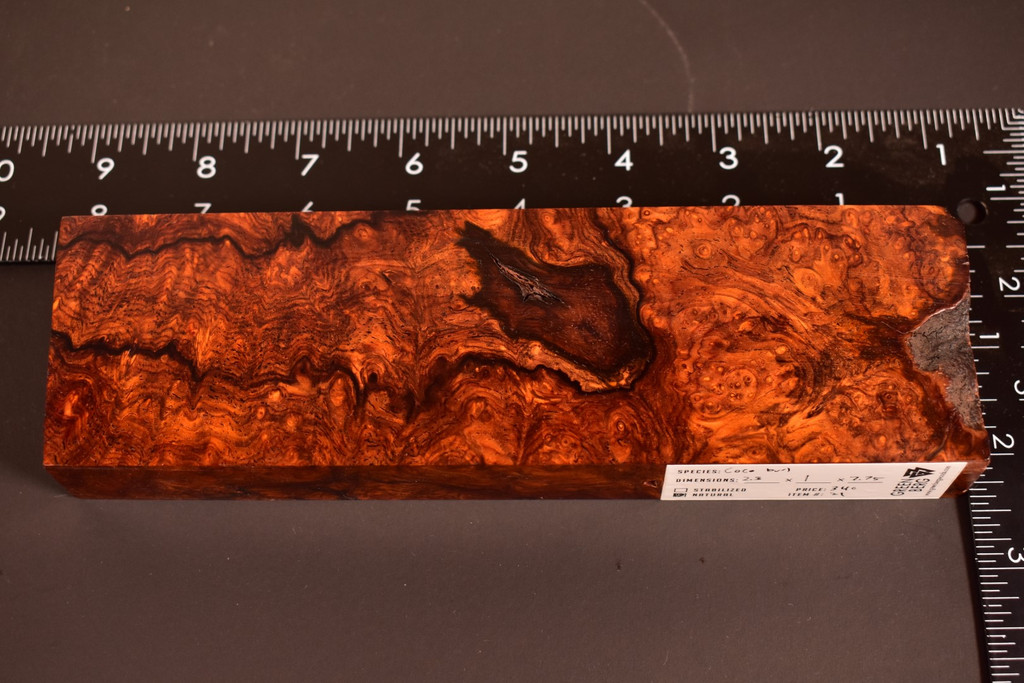 Cocobolo Burl 21 (2.3 x 1 x 7.75)
