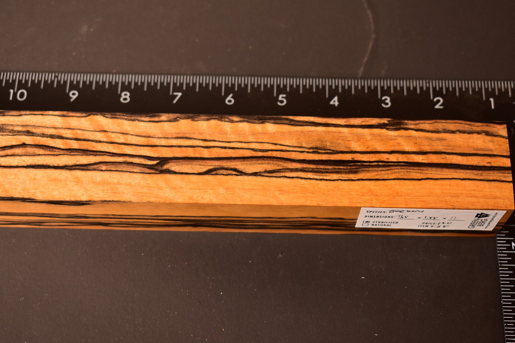 Stabilized Curly Black and White Ebony 35 (1.65 x 1.45 x 12)