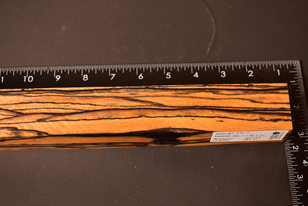 Stabilized Curly Black and White Ebony 36 (1.65 x 1.45 x 12)