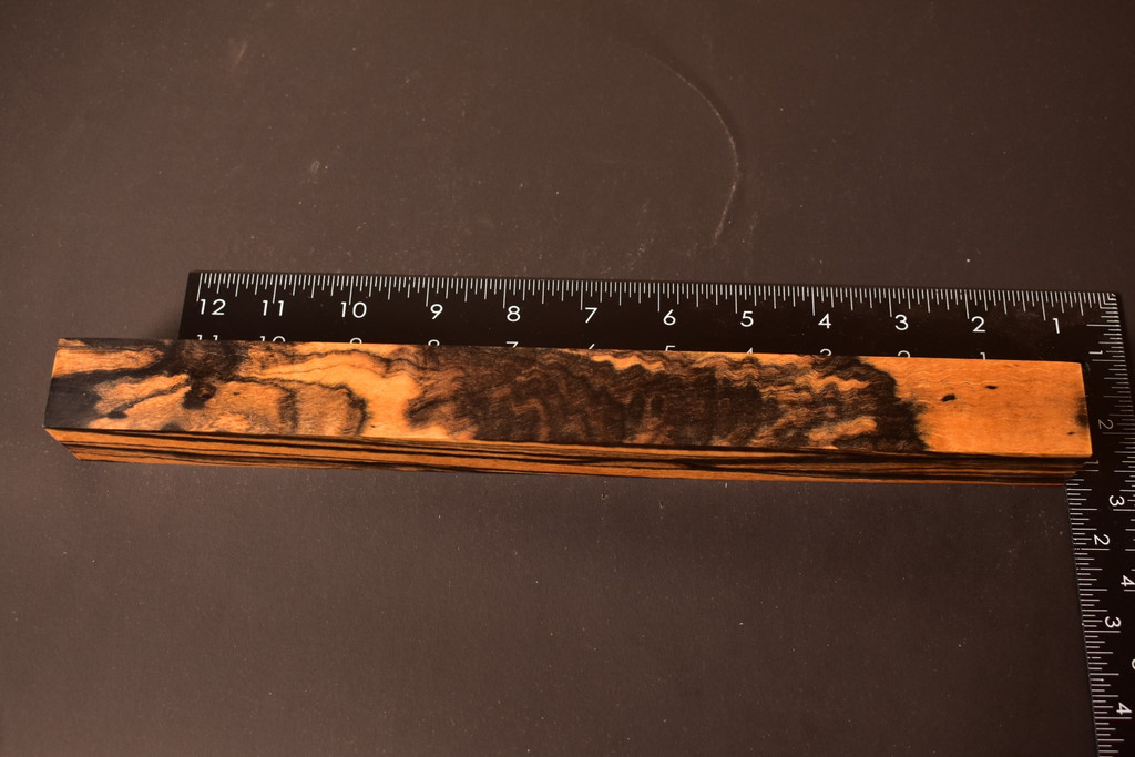 Stabilized Curly Black and White Ebony 38 (1.25 x 1.25 x 12)