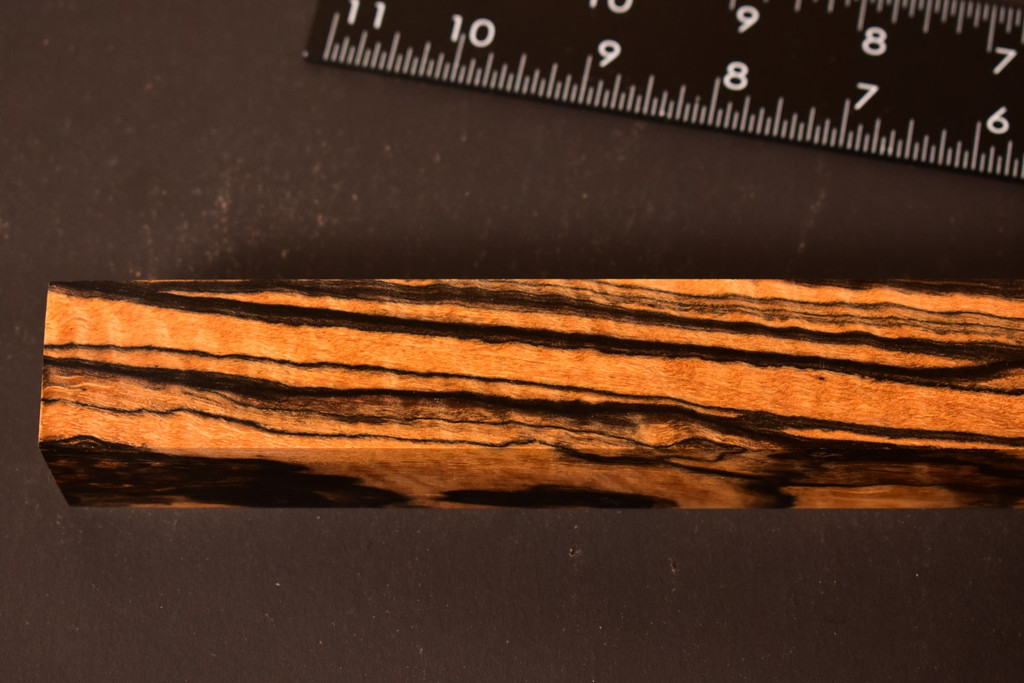 Stabilized Curly Black and White Ebony 38 (1.25 x 1.25 x 12)