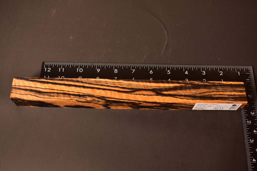 Stabilized Curly Black and White Ebony 38 (1.25 x 1.25 x 12)