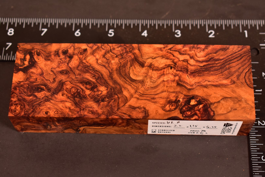 Honduras Rosewood Burl 52 (2.2 x 1.15 x 6.25)