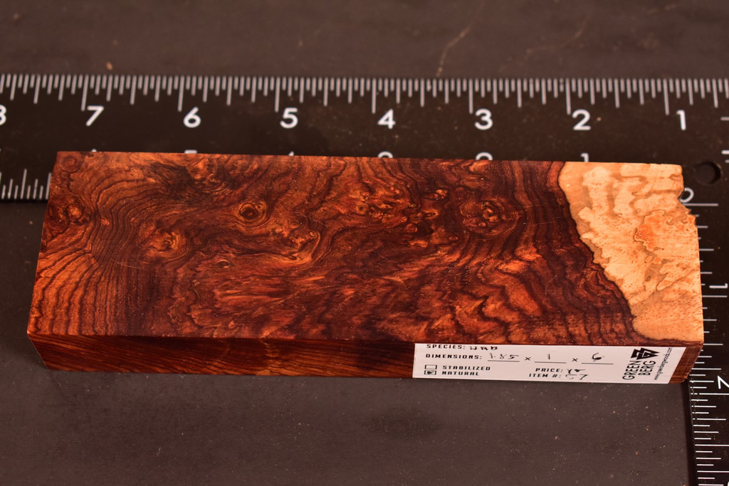 Honduras Rosewood Burl 57 (1.85 x 1 x 6)