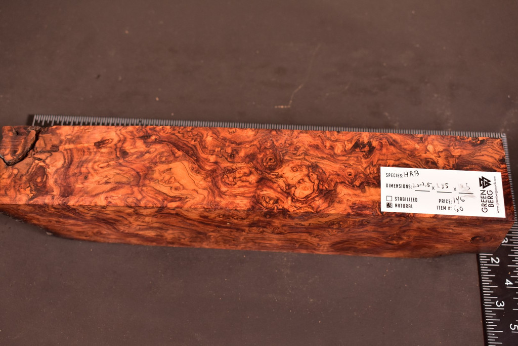 Honduras Rosewood Burl 60 (2.2 - 2.5 x 1.85 x 10.5)