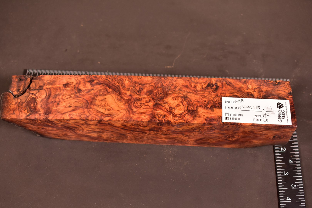 Honduras Rosewood Burl 60 (2.2 - 2.5 x 1.85 x 10.5)