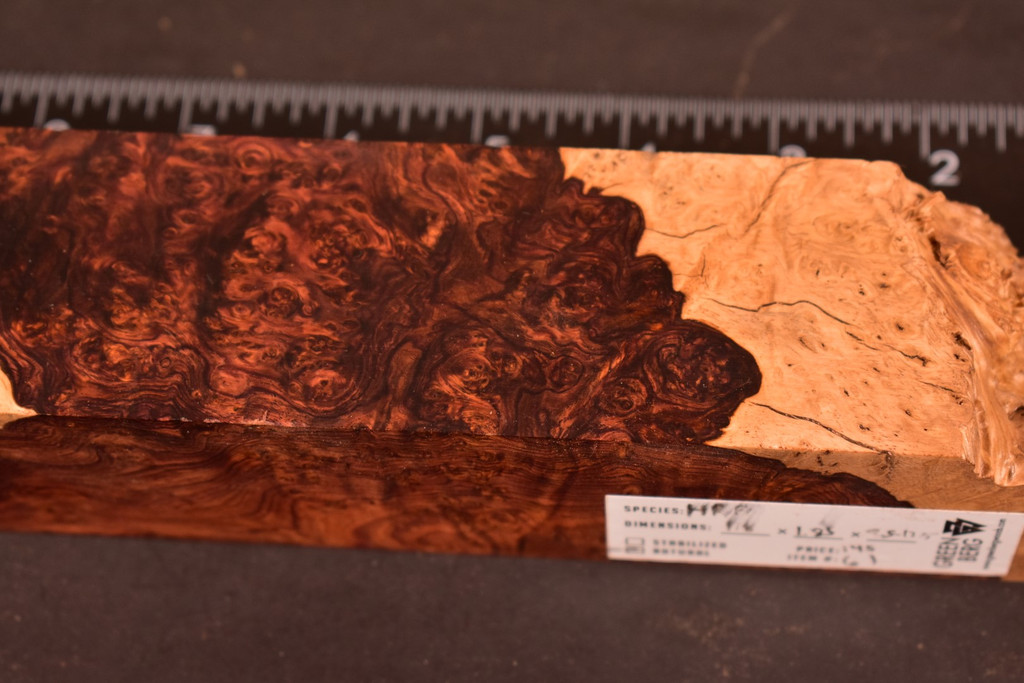Honduras Rosewood Burl 61 (1.8 x 1.85 x 9.5 - 12.5)
